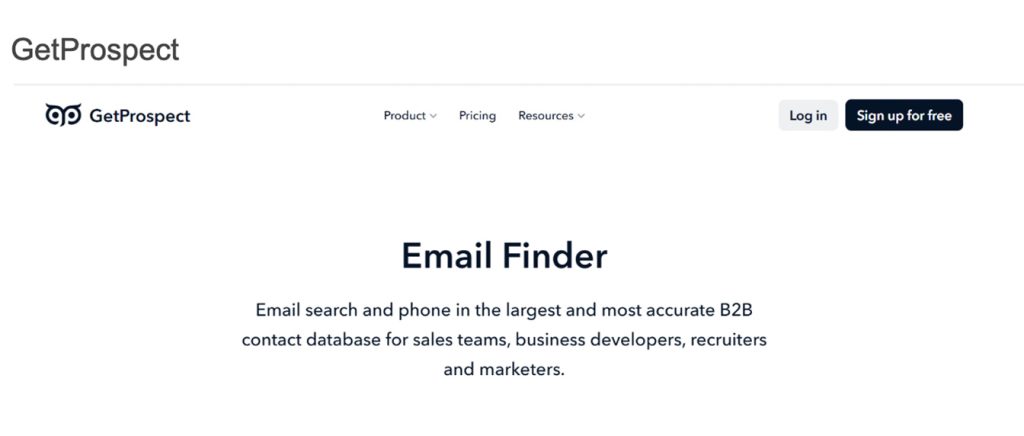 Meilleurs outils de recherche d'emails - GetProspect